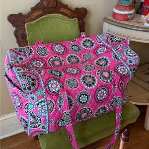 Vera Bradley Large Weekender Duffel Bag in Retires Pink Cupcake Paisley